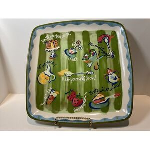 Becky Denny Square Ceramic Serving Platter Yall Are Too Cute Homegrown Sweet Tea